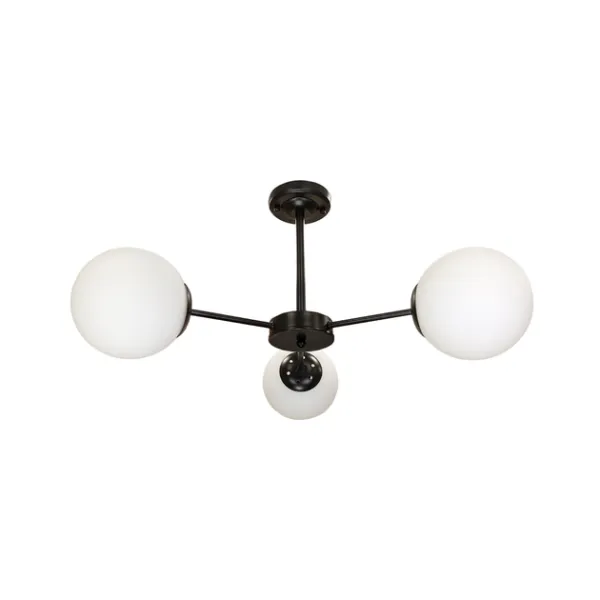 Люстра стельова куля 752F151-3 BK+WH