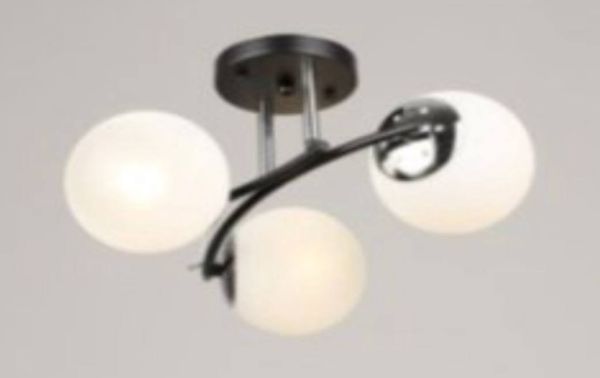 Люстра стельова 3-K2318/3 BK+CH