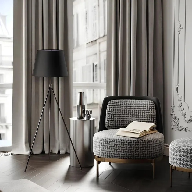 Торшер з абажуром SWT-3045 BASE+SHADE BK