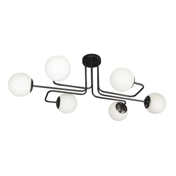 Стельова люстра 7529824-6 BK+WH